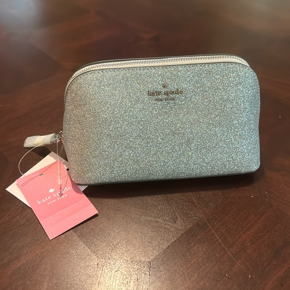 NWT Kate Spade Shimmy Glitter Cosmetic Bag